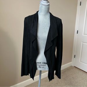 EUC XL Catherine Maldandrino Black Faux Leather Cardigan